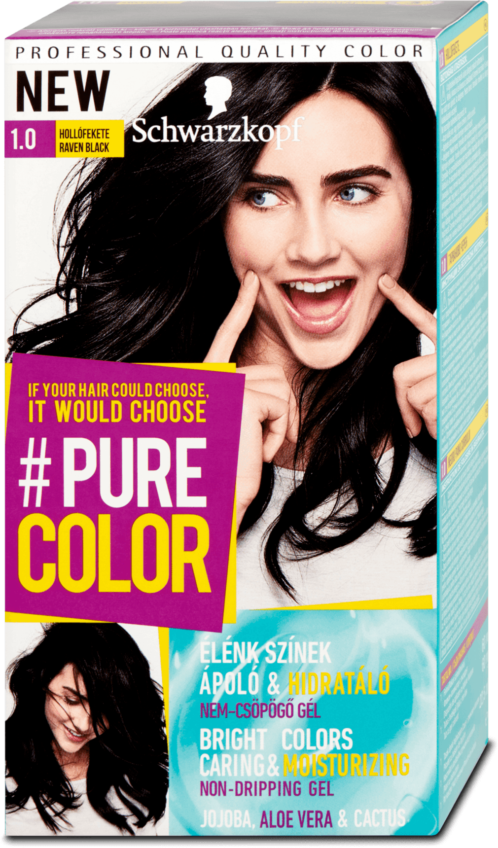 Schwarzkopf Pure Color Hair Color Raven Black 1.0, 142.5 ml