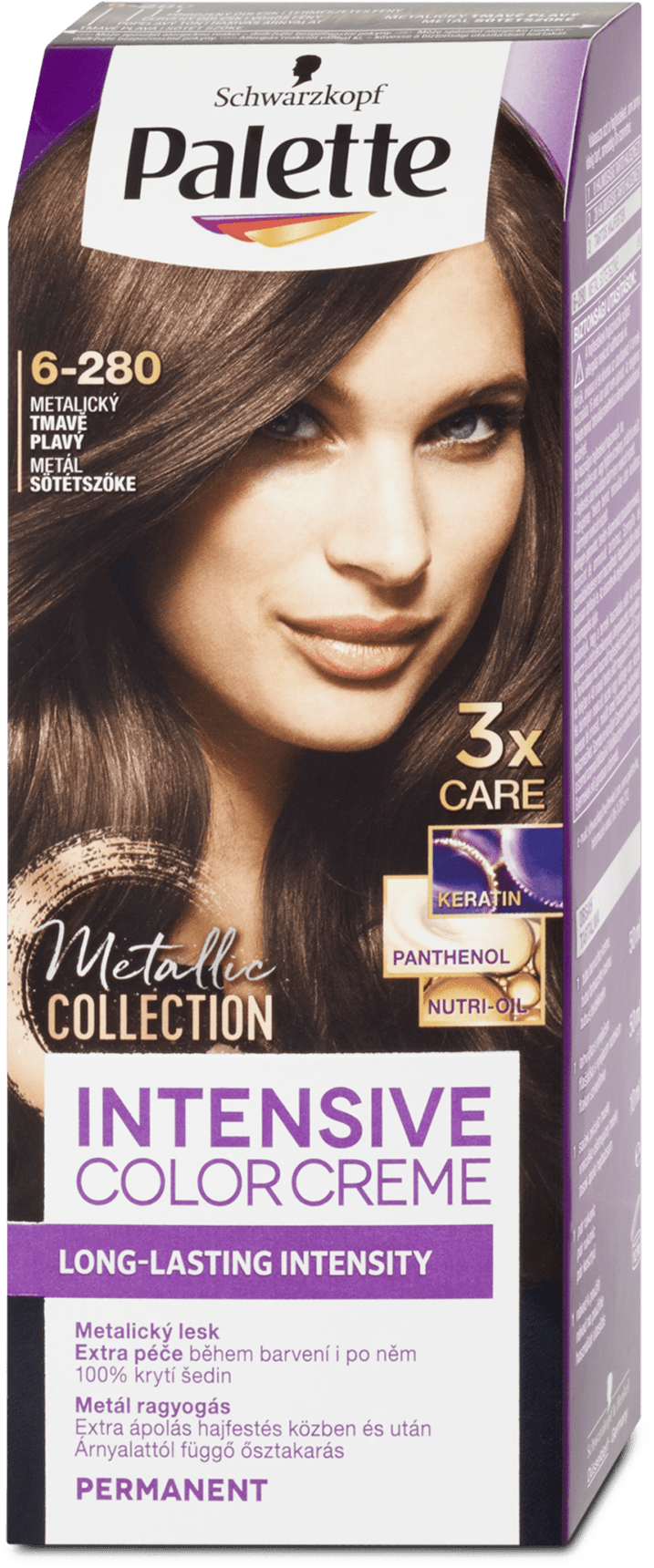 Schwarzkopf Palette Intensive Color Creme Hair Color Metallic Dark Blond 6-280, 110 ml