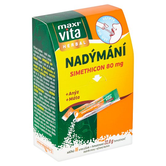 Maxivita anti-flatulence tablets, 16 sachets