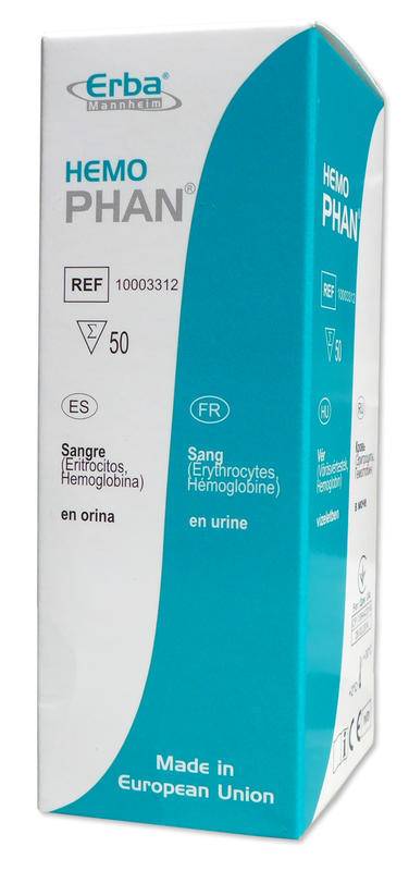 Erba Mannhein DP Hemo Phan 50pcs test strips for urine analysis
