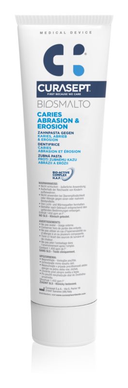Curasept Caries Abrasion & Erosion toothpaste that protects against tooth decay 75 ml