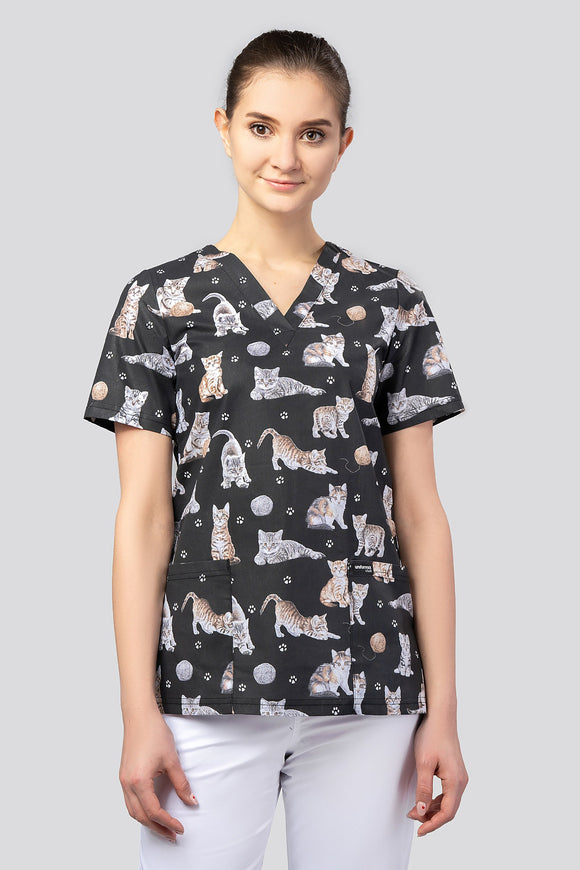 Women's medical shirt Halena CM1001P cats