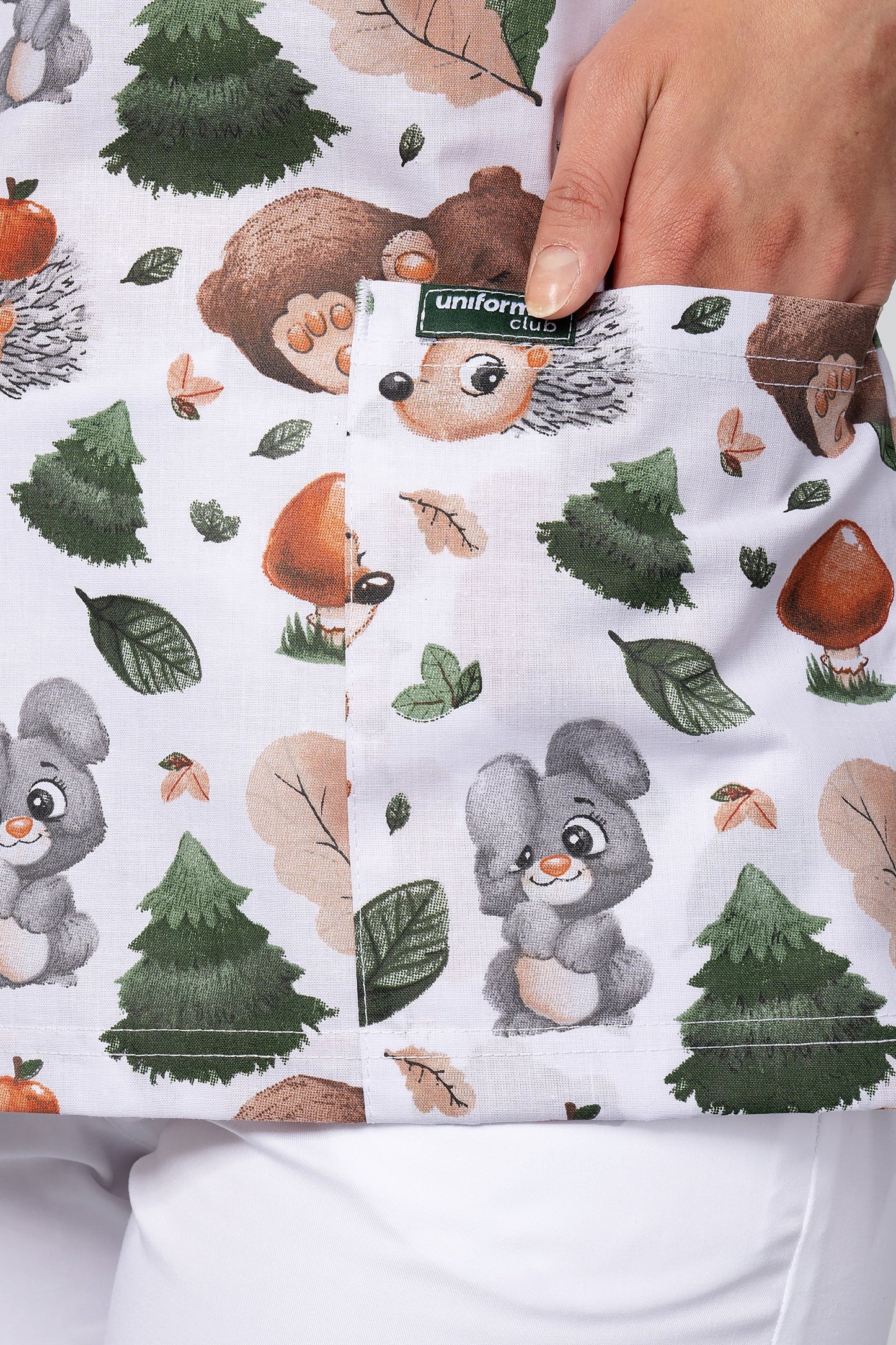 Women's medical shirt Halena CM1001P animals in the forest