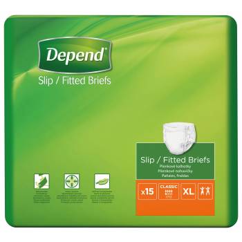 Depend Slip Classic XL incontinence briefs 15 pcs - mydrxm.com