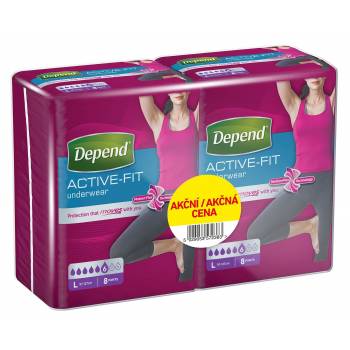 Depend Active-Fit for women size L incontinence briefs duopack 2x8 pcs - mydrxm.com