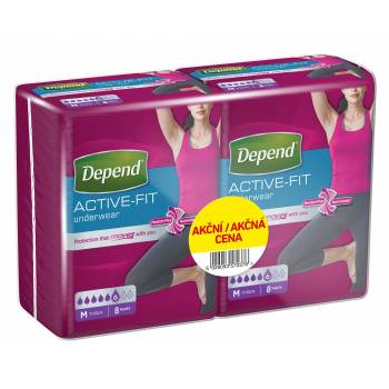 Depend Active-Fit for women size M incontinence briefs duopack 2 x 8 pcs - mydrxm.com