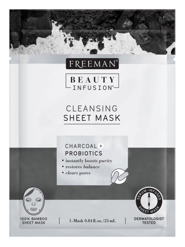 Freeman Beauty Infusion Charcoal + Probiotics cleansing sheet mask 25 ml