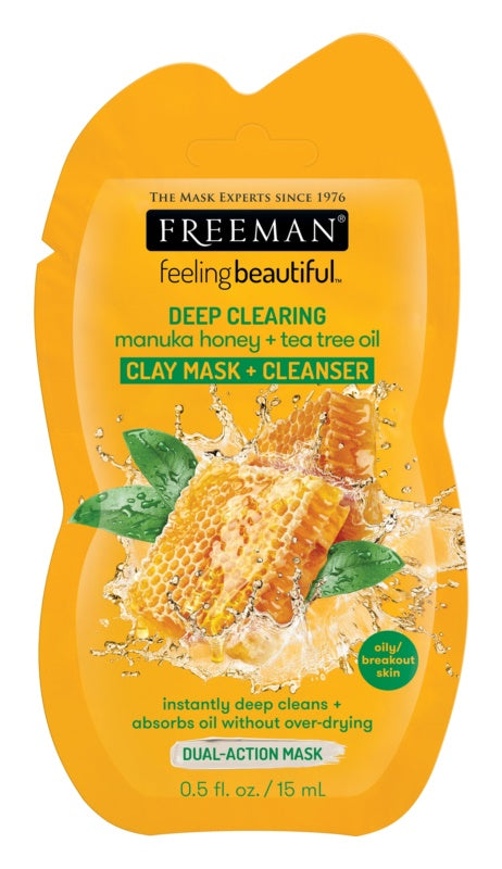Freeman Feeling Beautiful Deep Clearing Manuka Honey + Tea Tree Oil Clay Mask & Cleanser 15 ml