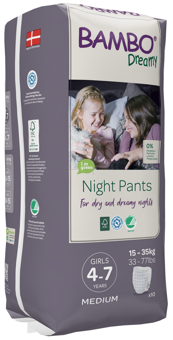Bambo Dreamy Night Pants Girl 4-7 years 15-35 kg night diaper panties 10 pcs