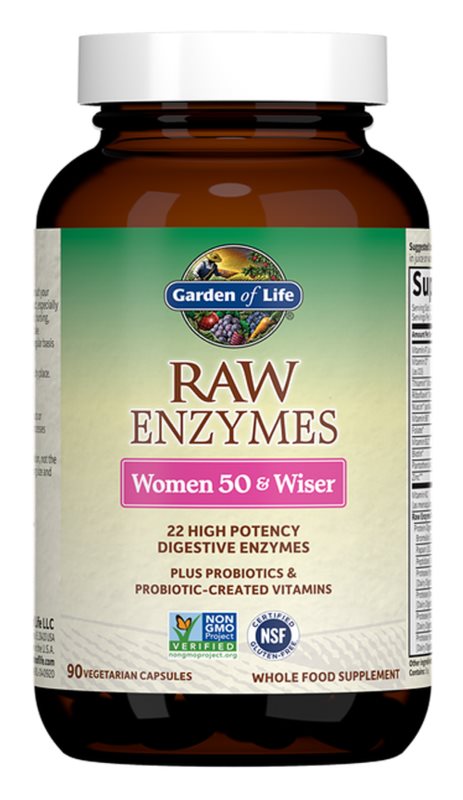 Garden of Life RAW Enzymes Women 50 & Wiser 90 Vegetarian Capsules
