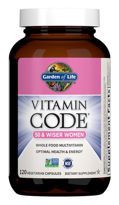 Garden of Life RAW Vitamin Code 50 & Wiser Women 120 vegetarian capsules