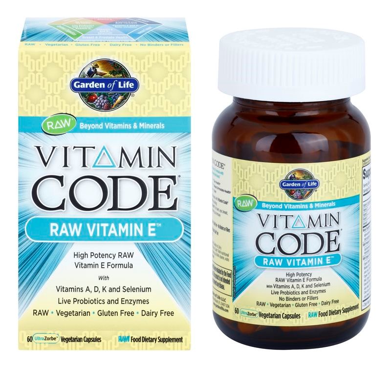 Garden of Life Vitamin Code RAW Vitamin E + A, D, K + Selenium 60 vegetarian capsules