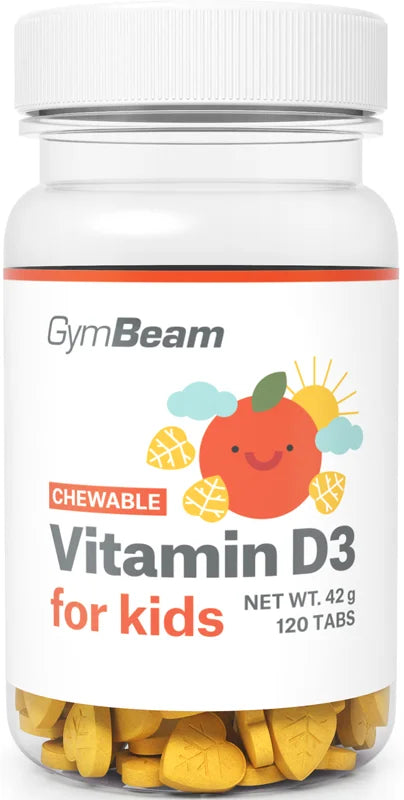 GymBeam Vitamin D3 for Kids Orange Flavor 120 tablets