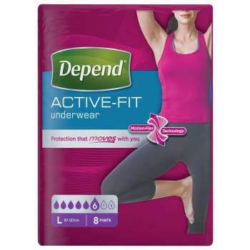 Depend Active-Fit for women size L incontinence briefs 8 pcs - mydrxm.com