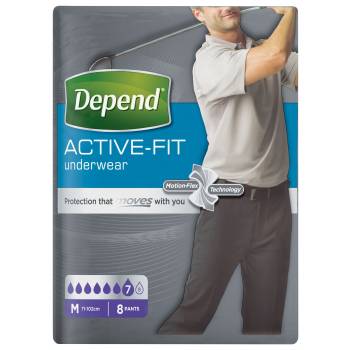 Depend Active-Fit underwear for men size M incontinence briefs 8 pcs - mydrxm.com