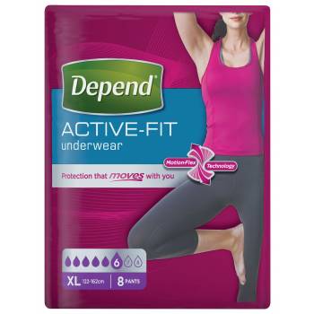 Depend Active-Fit for women size XL incontinence briefs 8 pcs - mydrxm.com