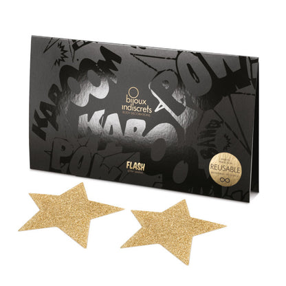 Bijoux Indiscrets Flash Star Gold Nipples Decoration