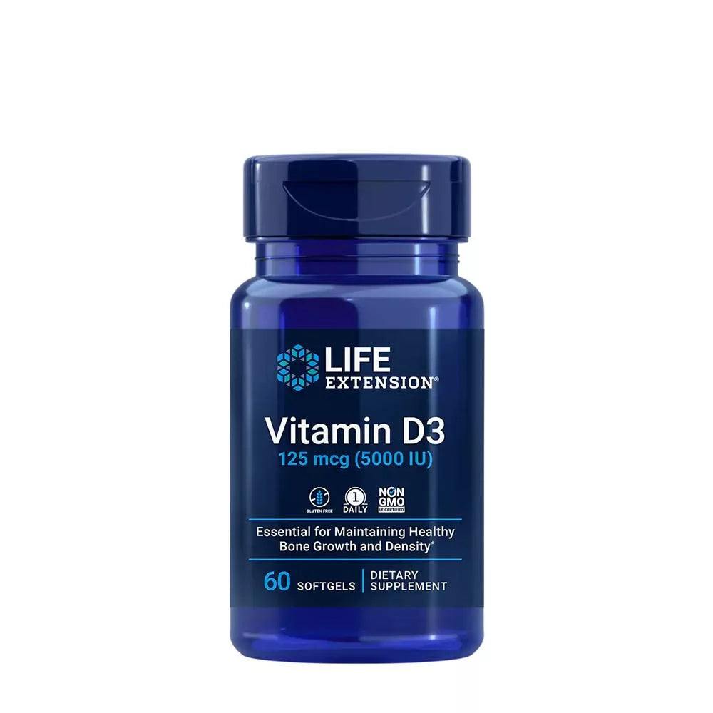 LIFE EXTENSION VITAMIN D3 125 MCG (5000 IU) (60 SOFTGELS)