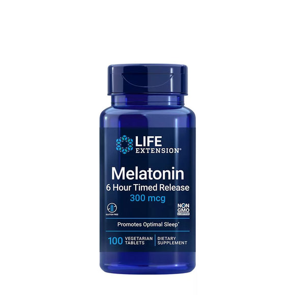 LIFE EXTENSION MELATONIN 6 HOUR TIMED RELEASE 300 MCG 100 TABLETS
