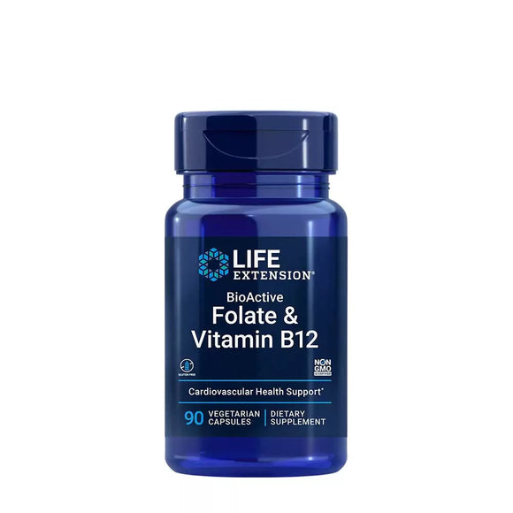 LIFE EXTENSION BIOACTIVE FOLATE & VITAMIN B12 (90 CAPSULES)
