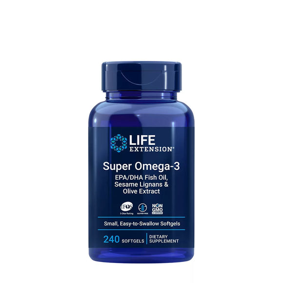 LIFE EXTENSION SUPER OMEGA-3 PLUS EPA/DHA FISH OIL, SESAME LIGNANS, OLIVE EXTRACT