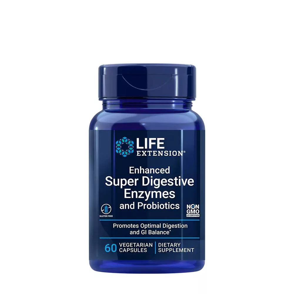 LIFE EXTENSION ENHANCED SUPER DIGESTIVE ENZYMES AND PROBIOTICS (60 CAP