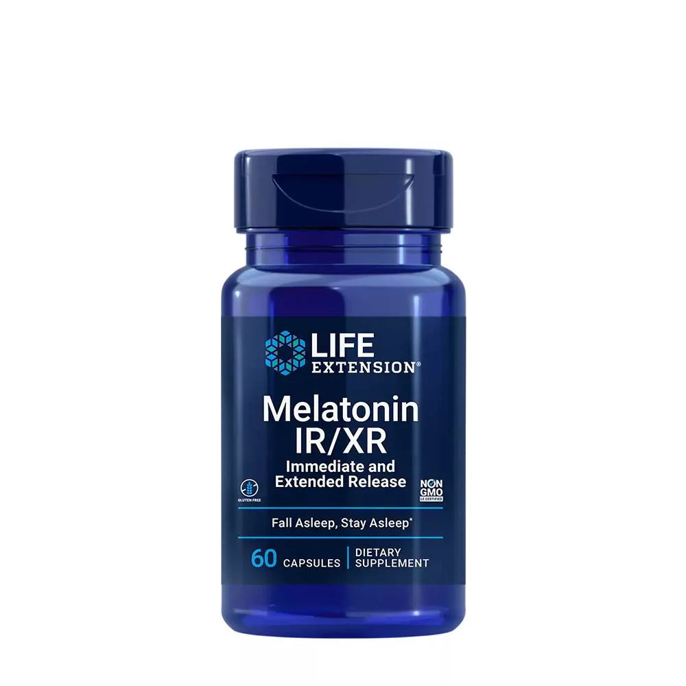 LIFE EXTENSION MELATONIN IR/XR (IMMEDIATE-RELEASE AND EXTENDED-RELEASE) (60 CAPSULES)