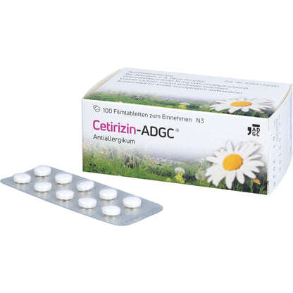 ADGC Cetirizine 100 film-coated tablets for allergy treatment
