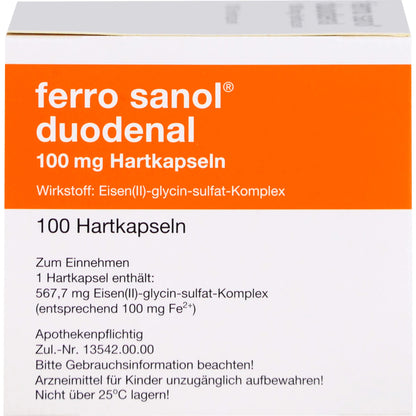 Ferro Sanol Duodenal for iron deficiency, 100 capsules