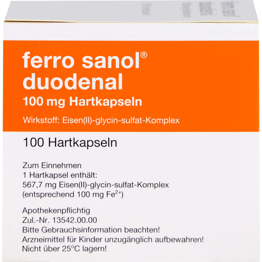 Ferro Sanol Duodenal for iron deficiency, 100 capsules