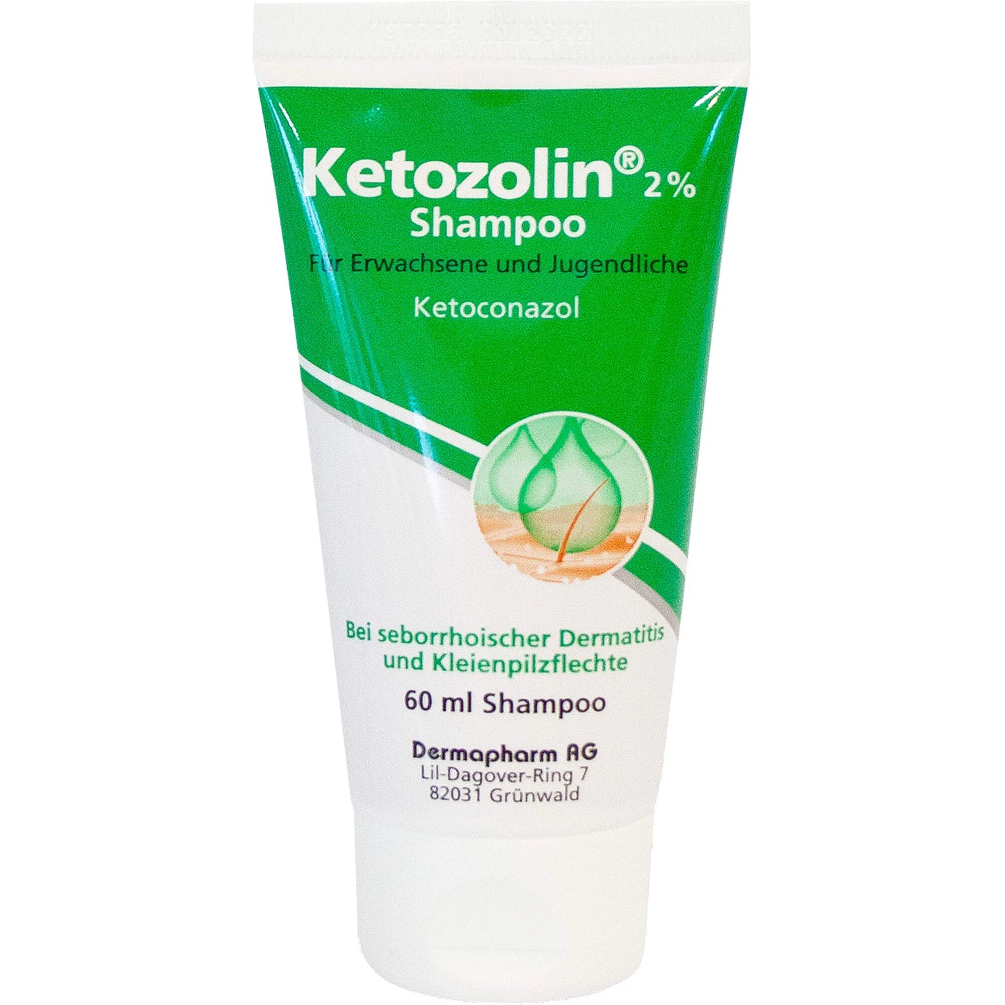 Ketozoline 2% Shampoo for seborrheic dermatitis, 60 ml