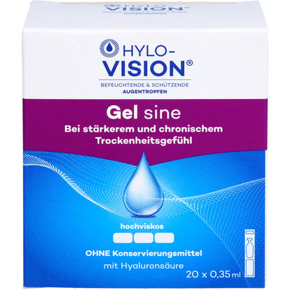 Hylo-Vision Gel sine eye drops, 20 ampoules