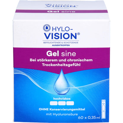 Hylo-Vision Gel sine eye drops, 60 ampoules