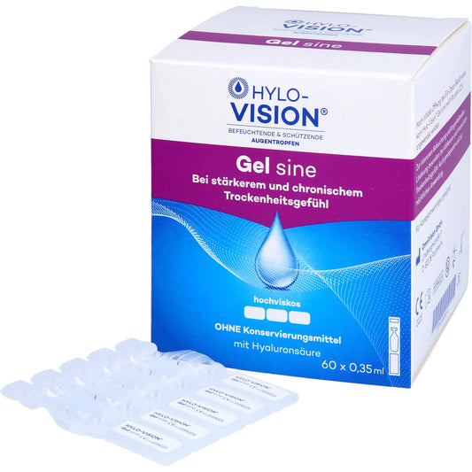 Hylo-Vision Gel sine eye drops, 60 ampoules
