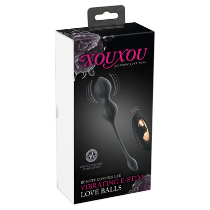 XouXou RC Vibrating E-Stim Love Balls Black