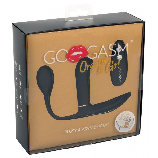 GoGasm Pussy & Ass Vibrator Black