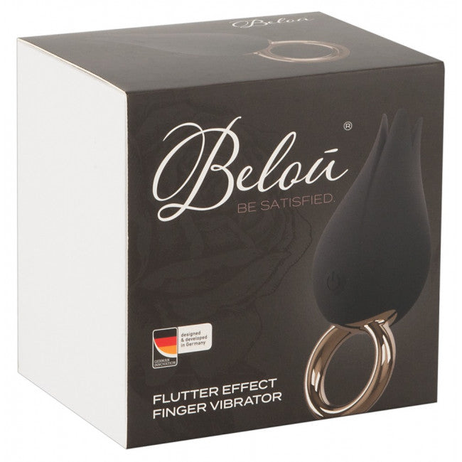 Belou White Flutter Effect Finger Vibrator Black