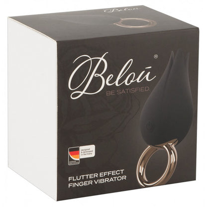 Belou White Flutter Effect Finger Vibrator Black