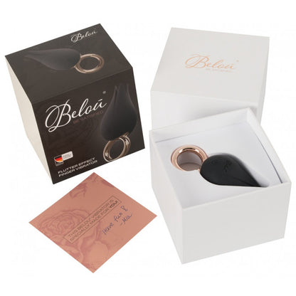 Belou White Flutter Effect Finger Vibrator Black