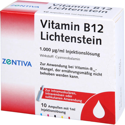 Vitamin B12 Lichtenstein 1000 µg/ml solution for injection, 10 ampoules