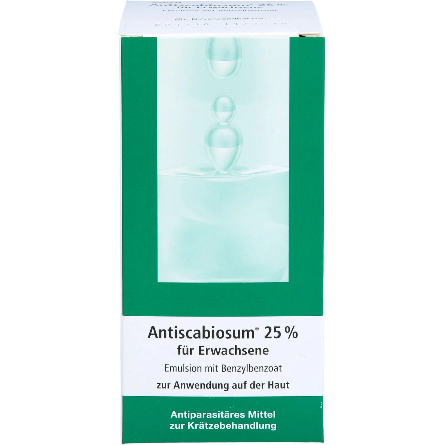 Antiscabiosum 25% for adults, emulsion for scabies treatment, 200 ml solution