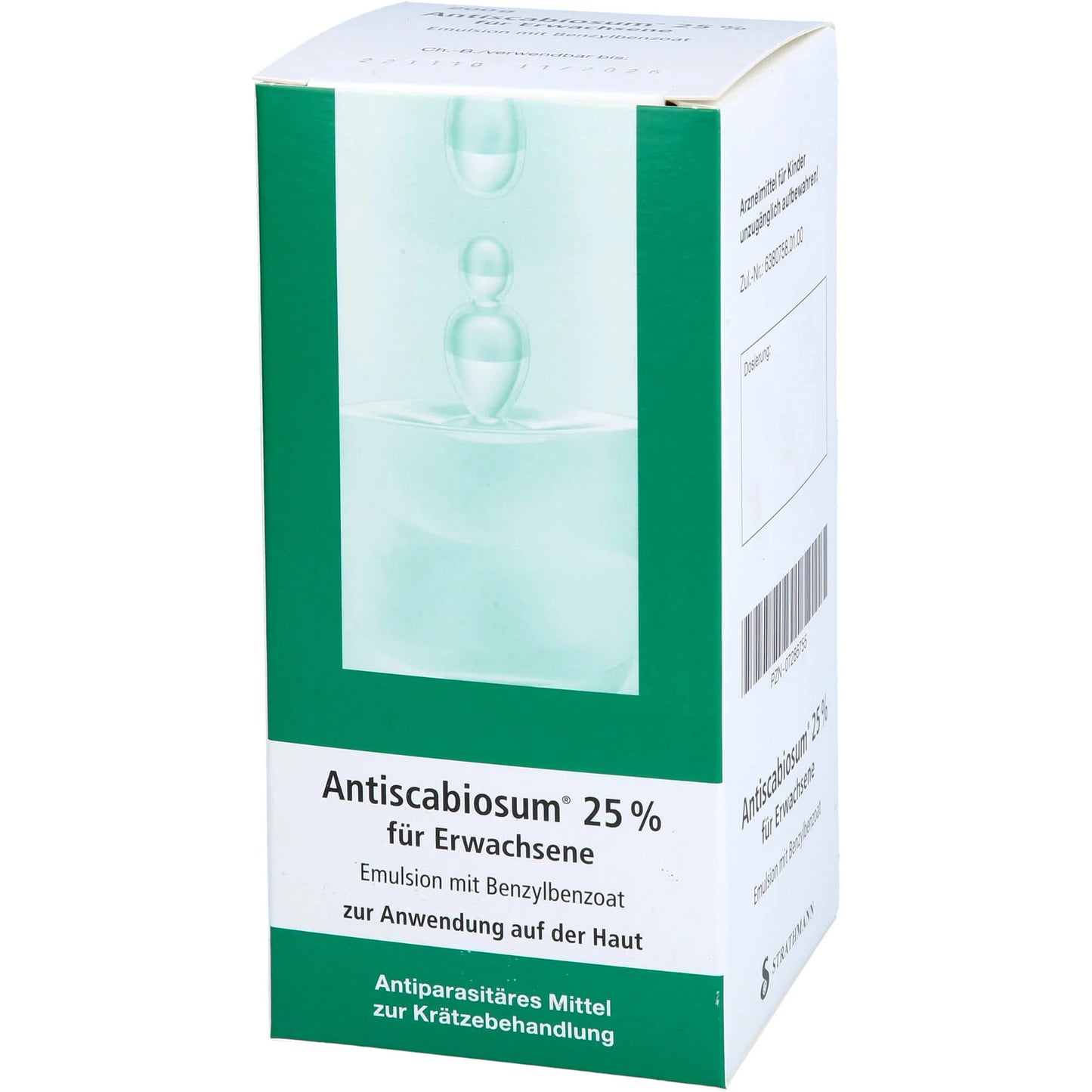 Antiscabiosum 25% for adults, emulsion for scabies treatment, 200 ml solution