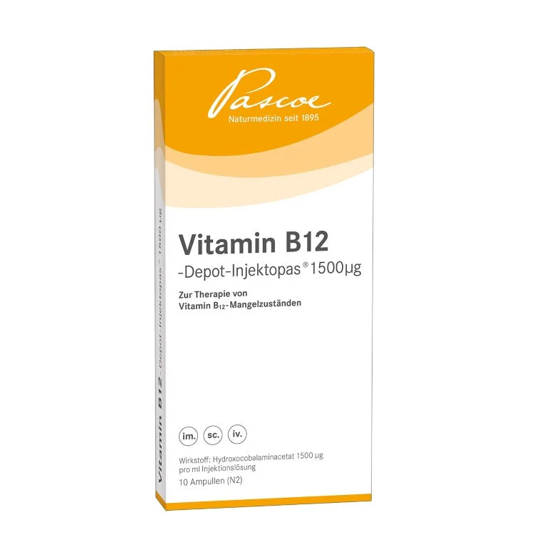 Pascoe Vitamin B12 depot injectables 1500 µg solution for injection, 10 ampoules