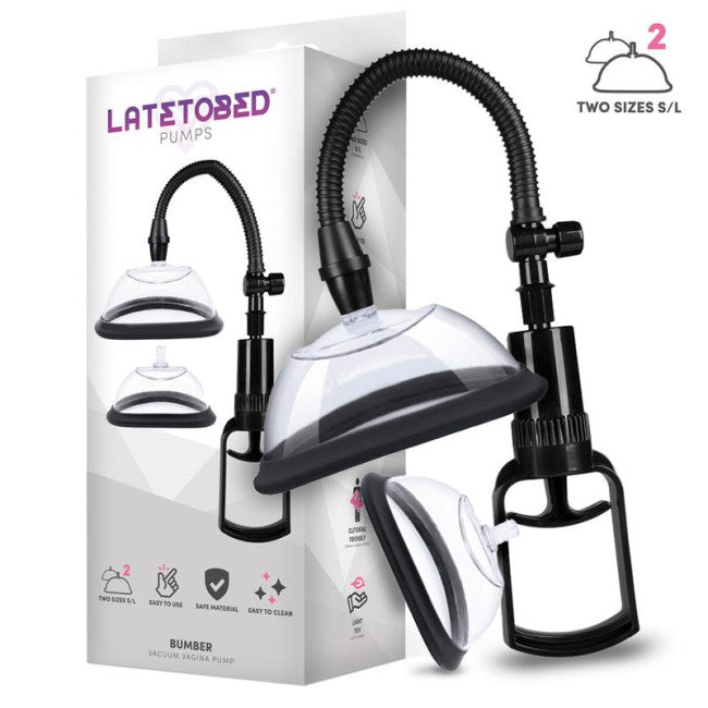 LateToBed Bumper Manual Vacuum Vagina Pump with 2 Cups