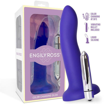 Engily Ross Dildox Vibrating Color Changing Liquid Silicone Dildo S 14cm Purple
