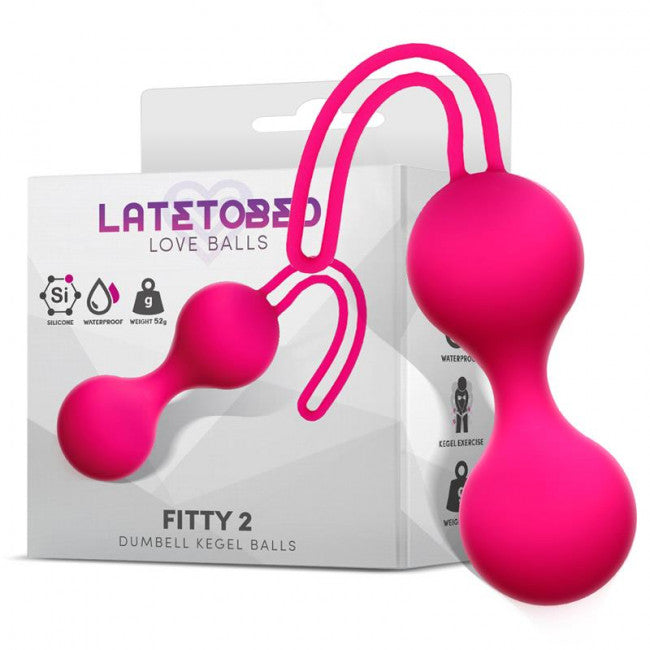 LateToBed Fitty 2 Dumbell Kegel Balls Fuchsia 52g