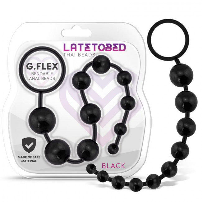 LateToBed G.Flex Bendable Thai Anal Beads Black