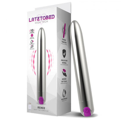 LateToBed Renee Vibe 10 Vibrating Functions 18.5cm Silver