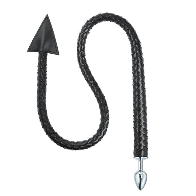 LateToBed BDSM Line Weave Devil Tail Butt Plug Black