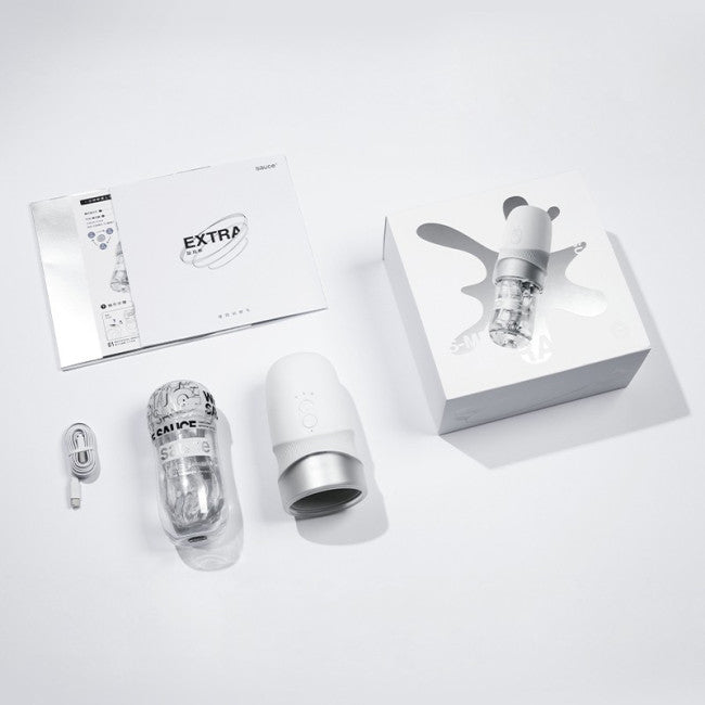 Sauce Extra Sauce Electronic Masturbator with White Sauce Cup White